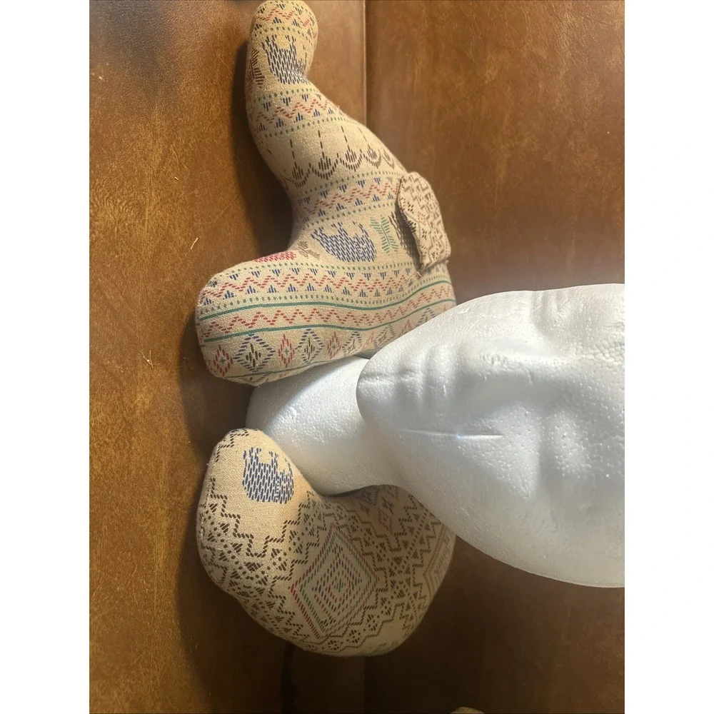 Elephant Neck Pillow handmade, Tan, Red, And Purples